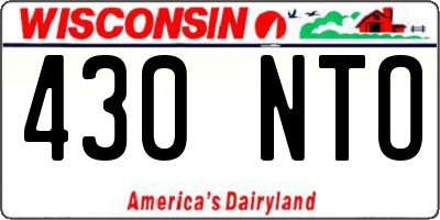 WI license plate 430NTO