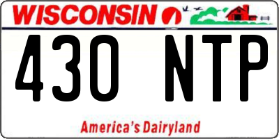 WI license plate 430NTP