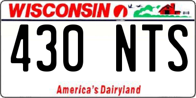 WI license plate 430NTS