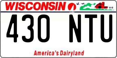 WI license plate 430NTU