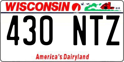 WI license plate 430NTZ