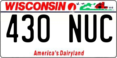 WI license plate 430NUC
