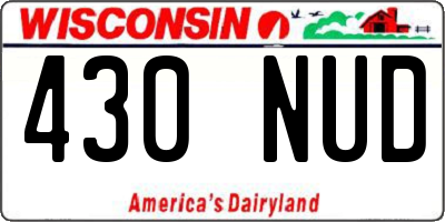 WI license plate 430NUD