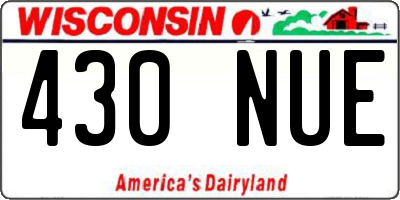 WI license plate 430NUE