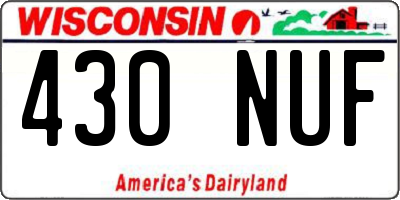 WI license plate 430NUF