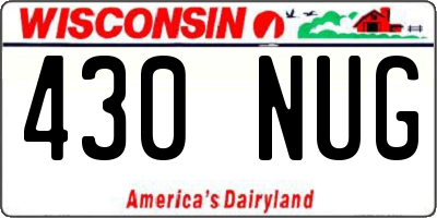 WI license plate 430NUG