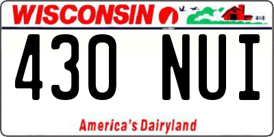 WI license plate 430NUI