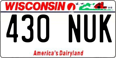 WI license plate 430NUK