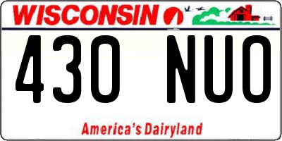WI license plate 430NUO