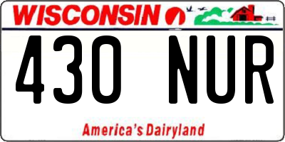 WI license plate 430NUR