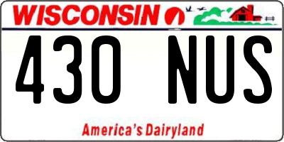 WI license plate 430NUS