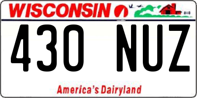 WI license plate 430NUZ