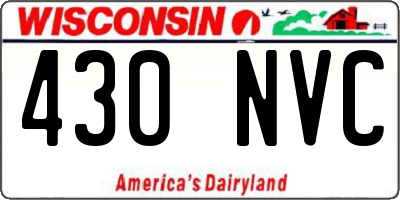 WI license plate 430NVC