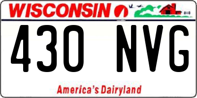 WI license plate 430NVG