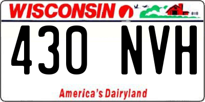 WI license plate 430NVH