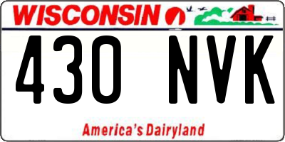 WI license plate 430NVK