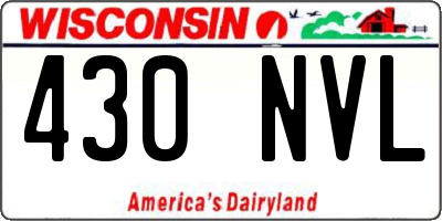 WI license plate 430NVL