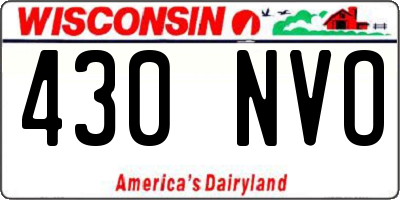WI license plate 430NVO