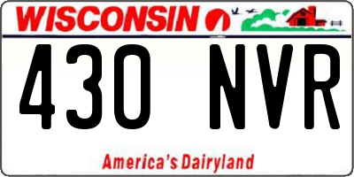WI license plate 430NVR