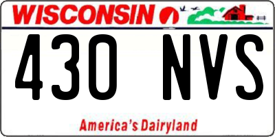 WI license plate 430NVS