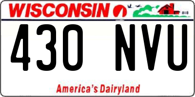 WI license plate 430NVU