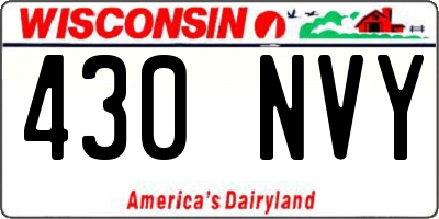 WI license plate 430NVY