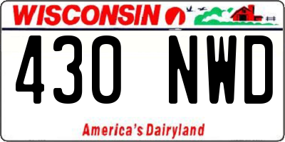 WI license plate 430NWD