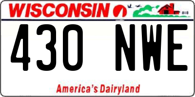 WI license plate 430NWE