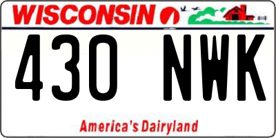 WI license plate 430NWK