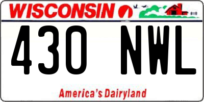 WI license plate 430NWL
