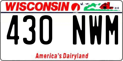 WI license plate 430NWM