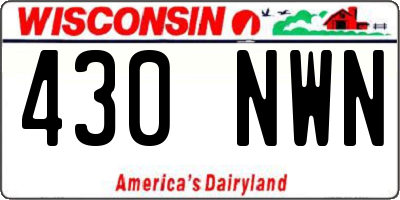 WI license plate 430NWN
