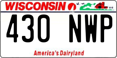 WI license plate 430NWP