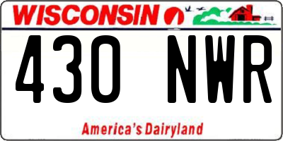 WI license plate 430NWR