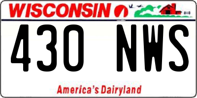 WI license plate 430NWS
