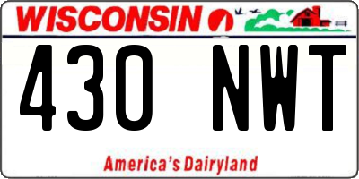 WI license plate 430NWT