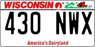WI license plate 430NWX
