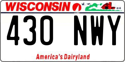 WI license plate 430NWY