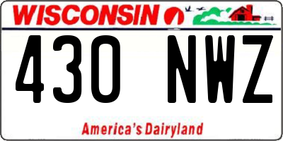 WI license plate 430NWZ