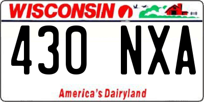 WI license plate 430NXA
