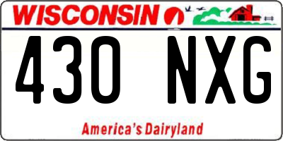 WI license plate 430NXG