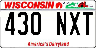 WI license plate 430NXT