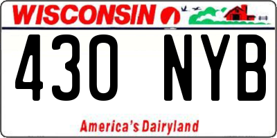 WI license plate 430NYB