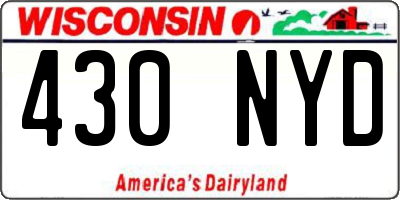 WI license plate 430NYD