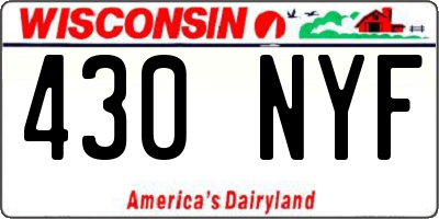 WI license plate 430NYF