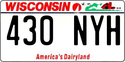 WI license plate 430NYH