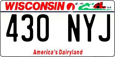 WI license plate 430NYJ