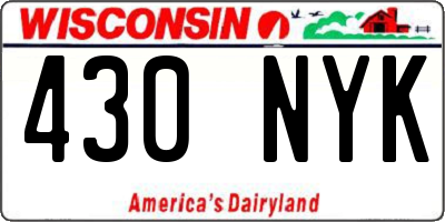 WI license plate 430NYK