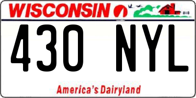 WI license plate 430NYL