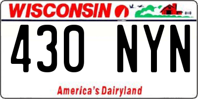 WI license plate 430NYN